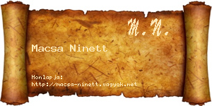 Macsa Ninett névjegykártya